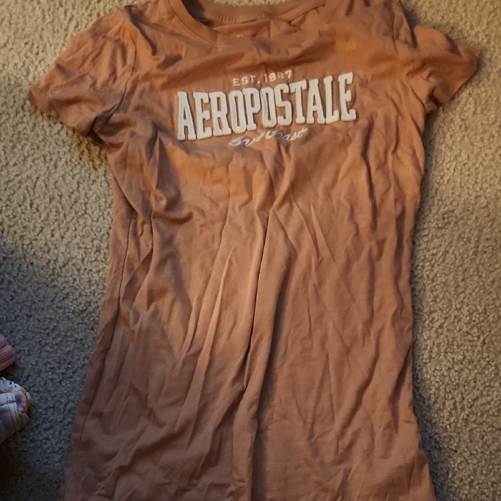 Aeropostale Women's Tan Graphic Tee